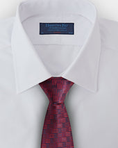 Red Geometric Basketweave Silk Tie