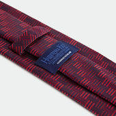 Red Geometric Basketweave Silk Tie