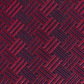 Red Geometric Basketweave Silk Tie