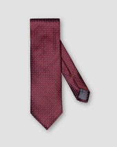 Rote Seidenkrawatte mit geometrischem Muster
