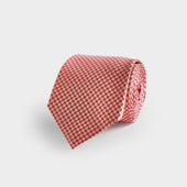 Red Houndstooth Silk Tie