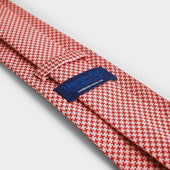 Red Houndstooth Silk Tie