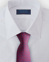 Red Interlocking Links Printed Silk Tie