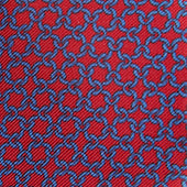 Red Interlocking Links Printed Silk Tie