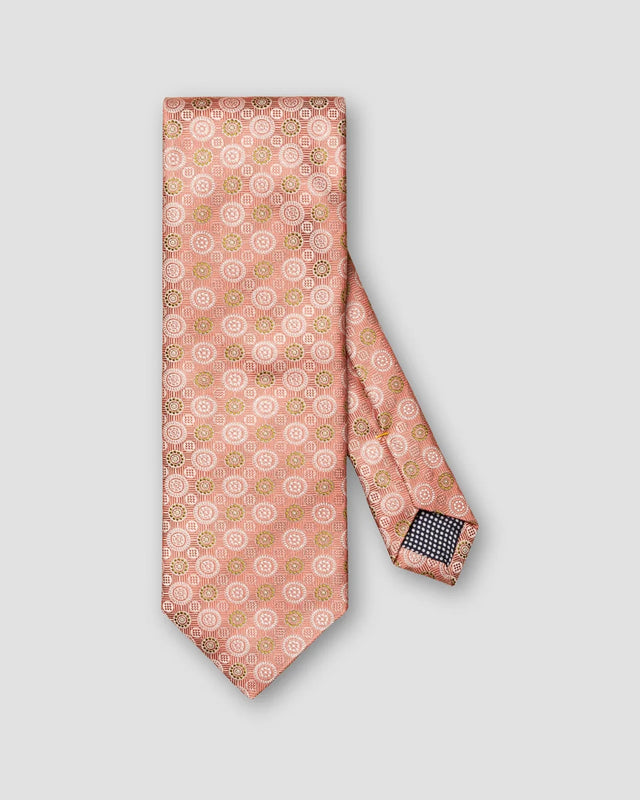 Jacquard-Seidenkrawatte mit Medaillon-Muster Rosa