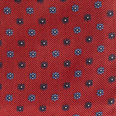 Red Miniature Floral Motif Silk Tie