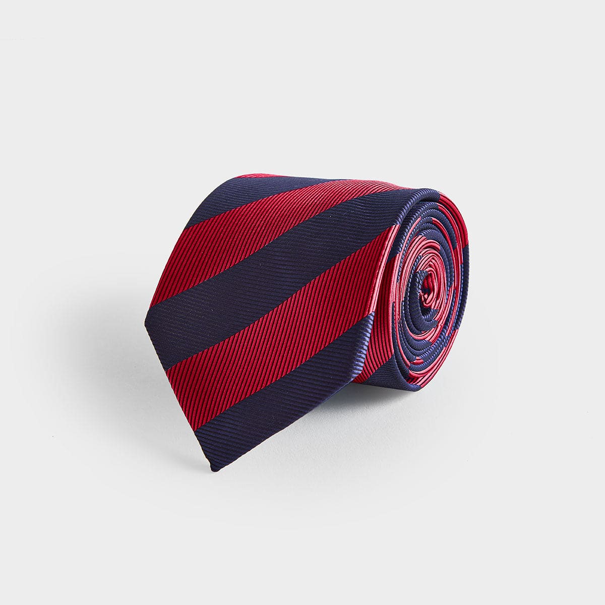 Red Block Stripe Silk Tie