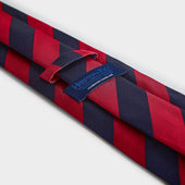 Red Block Stripe Silk Tie