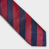 Red Block Stripe Silk Tie