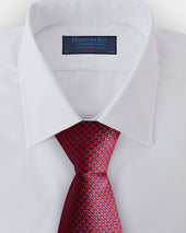 Red Navy Houndstooth Silk Tie
