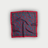Red Paisley Motif Silk Pocket Square