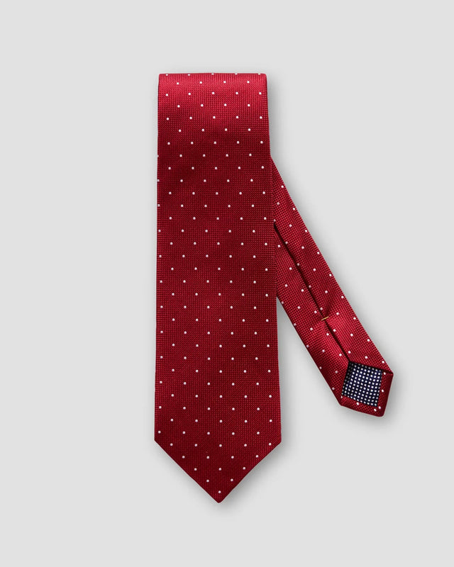 Rote Polka-Dot-Seidenkrawatte mit Punkten - Eton