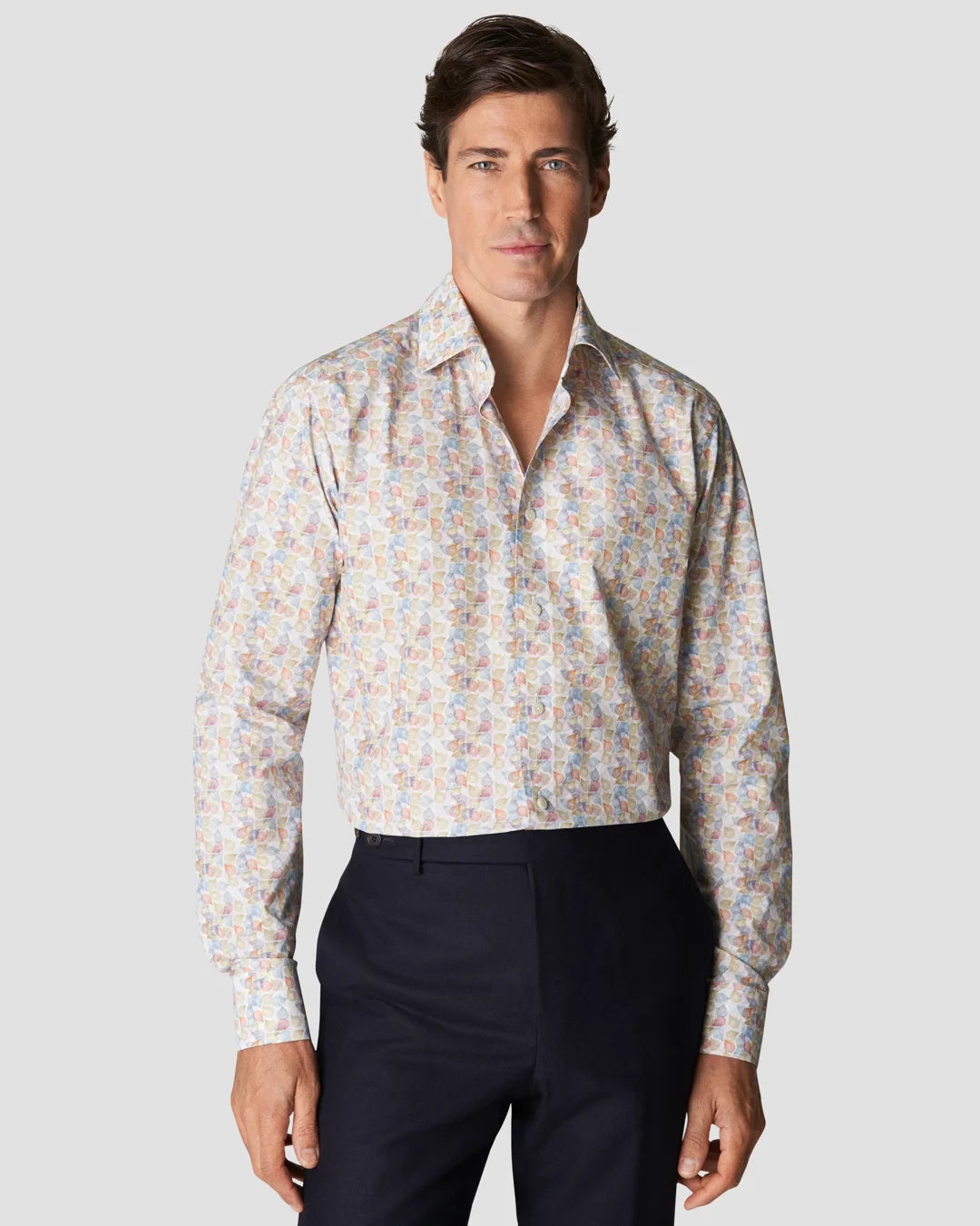 Multicolored Print Signature Poplin Shirt Eton