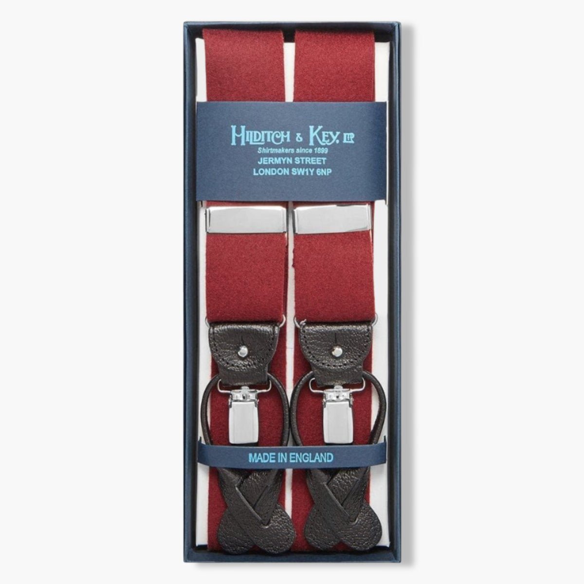 Red Pure Wool Boxcloth Braces
