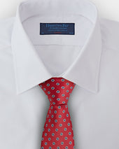 Red Repeated Floral Woven Silk Tie