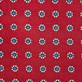 Red Repeated Floral Woven Silk Tie
