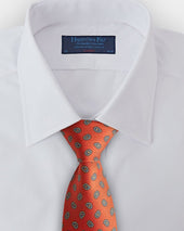 Red Small Paisley Motif Printed Silk Tie