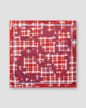 Red tweed print pocket square
