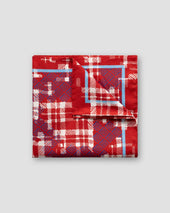 Red tweed print pocket square