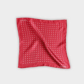 Red White Medium Spot Silk Pocket Square
