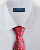 Red White Spot Herringbone Silk Tie