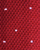 Red White Spot Knitted Cashmere Tie
