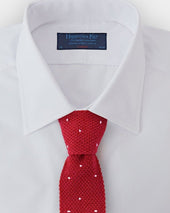 Red White Spot Knitted Cashmere Tie