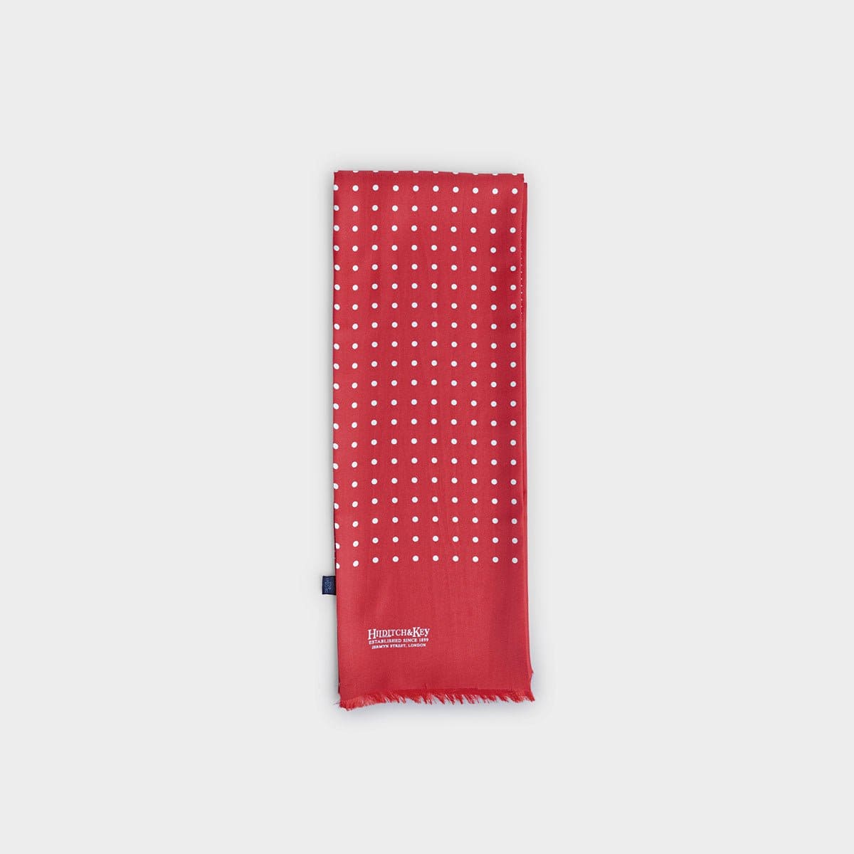 Red White Spot Silk Tubular Scarf