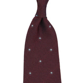 Dotted Grenadine Garza Fina Bespoke Tie Burgundy Grey