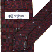 Dotted Grenadine Garza Fina Bespoke Tie Burgundy Grey