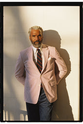 Made In Canada Red Stripe Cotton Seersucker Sport Coat