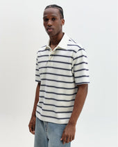 Redman Textured Stripe Organic Cotton Polo Shirt