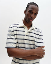 Redman Textured Stripe Organic Cotton Polo Shirt