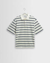 Redman - Ecru Textured Stripe Organic Cotton Polo Shirt