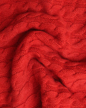 Made In Scotland Scarlet Cable Knit Cashmere Sweater