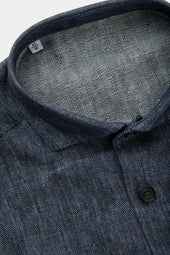 Linen Shirt Jacket Denim