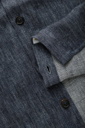 Linen Shirt Jacket Denim