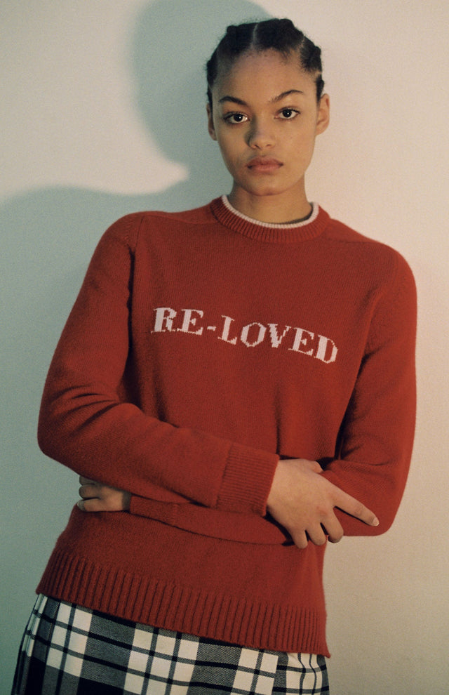 Re-loved Recycled Cashmere Jumper In Red