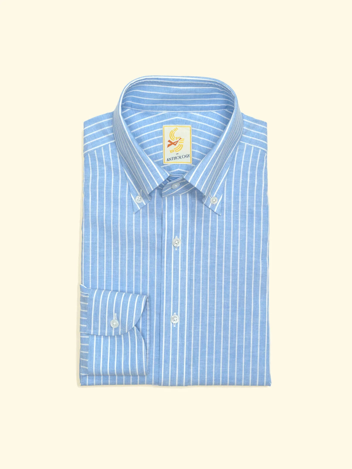 Reverse Striped Cotton Linen Button Down Shirt The Anthology