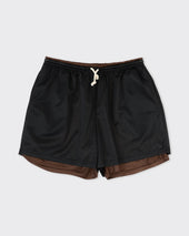 Reversible Ball Short, Black/Brown