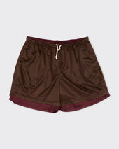 Reversible Ball Short, Brown/Burgundy