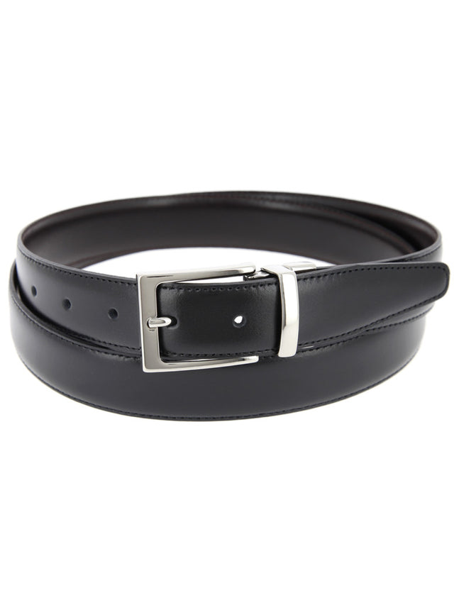 Reversible belt in black and dark brown James