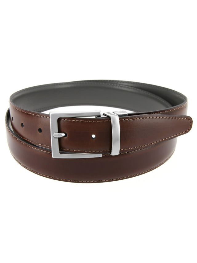 Reversible belt in brown and grey James