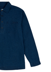 Carpenter Linen Shirt in Dark Navy
