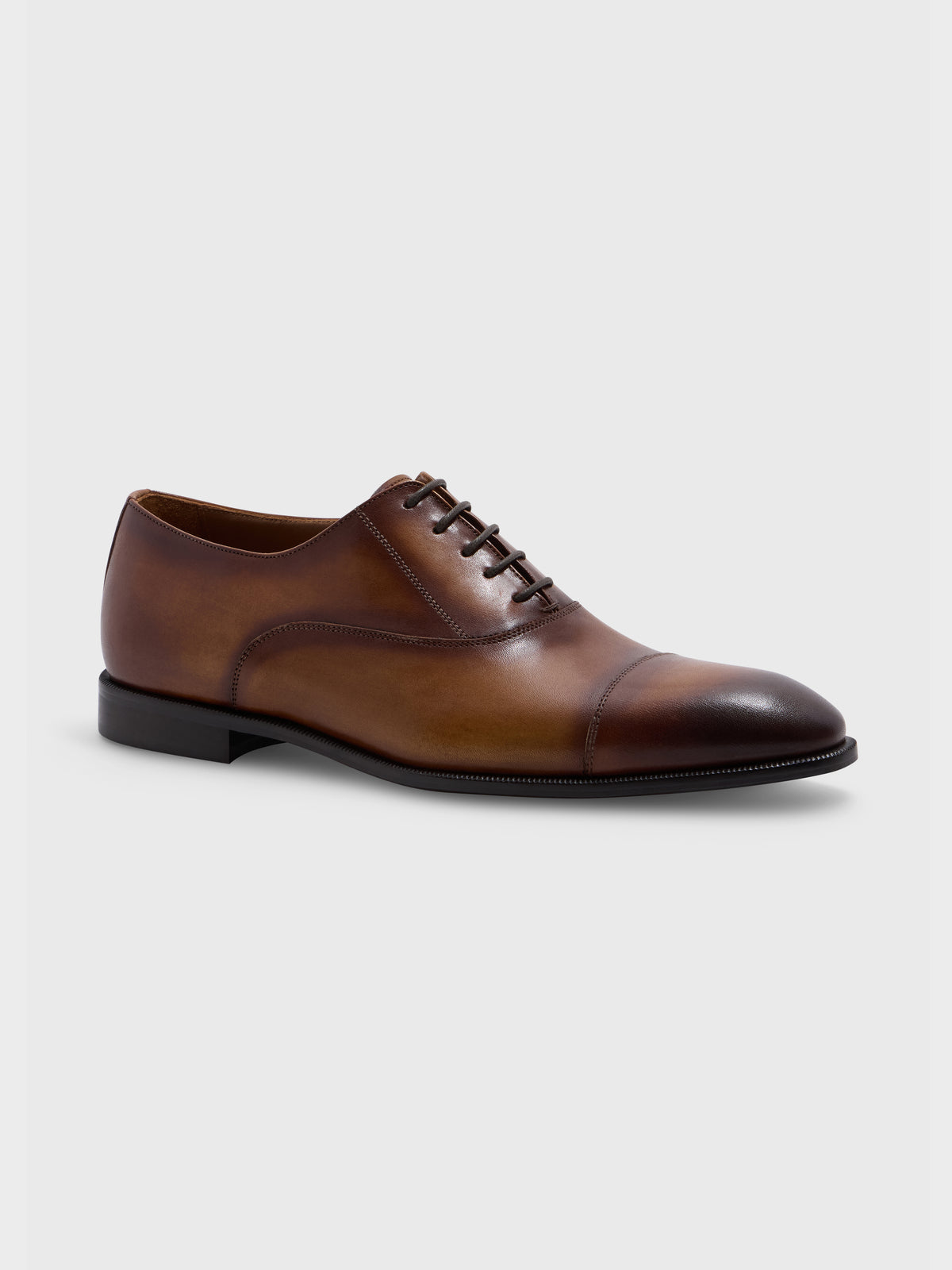 Richelieus En Cuir Lisse Cognac