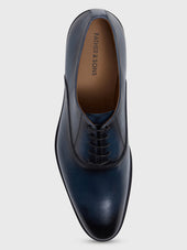 Richelieus En Cuir Lisse Bleu Marine