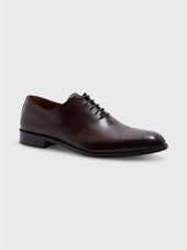 Richelieus en cuir lisse marron
