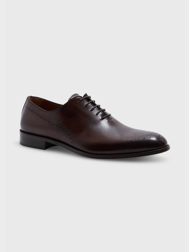 Richelieus en cuir lisse marron