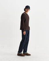 Riley Dark Brown Structured Waffle Crewneck Jumper
