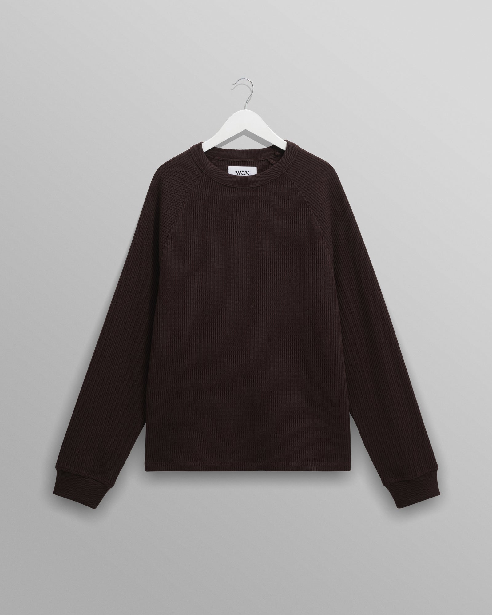 Riley Dark Brown Structured Waffle Crewneck Jumper